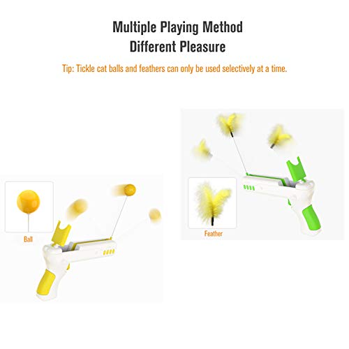 brinquedo de estimação,Funien Cat Fetch Toy interativo com bola de penas Rocking Rod Chaser Brincand