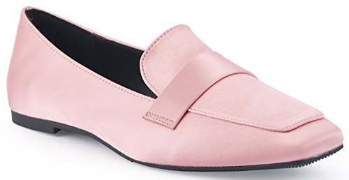 Mio Marino Comfortable Flat Dress Shoes for Women - Square Toe Satin Flats3