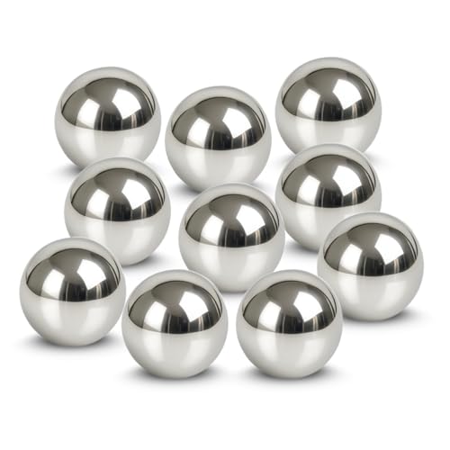 matches21 HOME & HOBBY Lot de 10 boules flottantes décoratives pour mini étang, 5 cm, en acier inoxydable, comme décoration de bassin