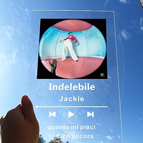 zouwii Custom Spotify Code Acrylic Music Board Personalized SpotifyGlass Personal Mini Polaroid Photo Style Acrylic Anniversary Photo Album Plaque Custom Music Plaque (white, music style) Cover