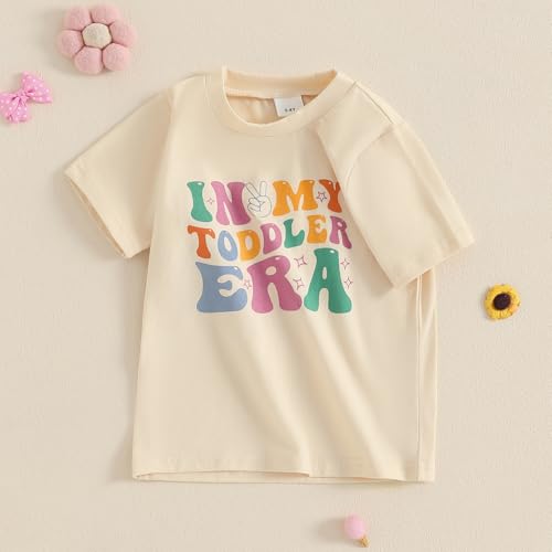 Toddler Baby Girls T-Shirt in My Toddler Era Groovy Short Sleeve Concert Letter Print Retro Tops2