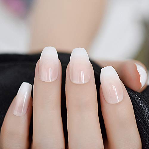 Ombre French Ballerina Fake Nail Gradeint Natural Coffin False Nails Wholesale Nails Supplier 24 - Thumbnail 4