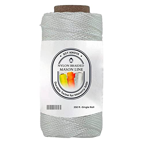 Sgt Knots #18 Braided Mason Line - Nylon Masonry String, Diy Projects, Crafting, Commercial, Fishing, Gardening And More (250Ft, White) #TOP1