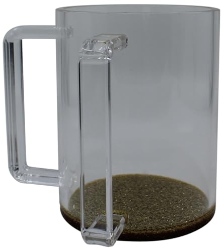 Majestic Giftware Lucite Washing Cup for Netilat Yadayim - WC911 | 5" Judaica Wash Cup Negel Vasser for Jewish Ritual with Dual Clear Handles, Gold Bottom & Screws