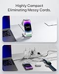 Intoval 3 in 1 Wireless Charging Station for iPhone 17 16 15 14 13 12 11 X Pro Max, Wireless Charger for Apple Watch Ultra 3 SE 11 10 9 8 7 6 5 4 3 2, for AirPods 4 Pro Pro 2 Pro 3 3 (A3,White)