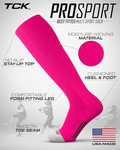 Image of Prosport Baseball Socks & Softball Socks, Kids & Adult Knee High Tube Sock