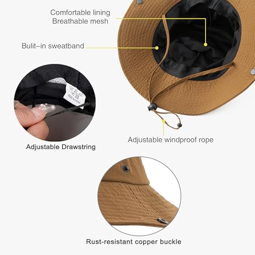 Jastore Waterproof Quick Dry Kids Fishing Safari Hat Boys Sun Hat Girls Beach Hat UPF 50+ Outdoor Bucket Hat3