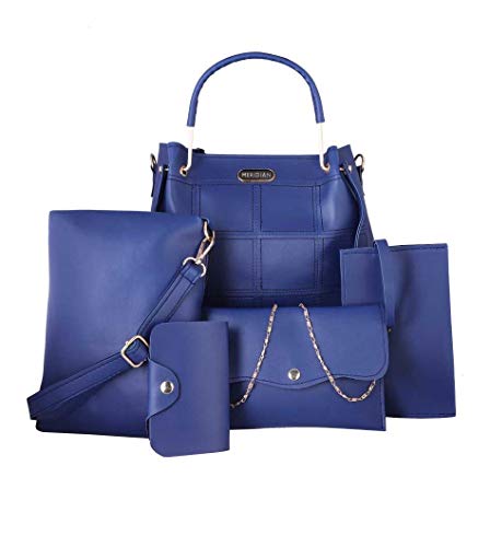 Handbags for Women Purse Set Top Handle Satchel Tote Shoulder Bags Large Leather 5pcs (HANDBAGS)