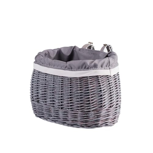 Panier de vélo en osier tressé pour porte-bagages et guidon rétro