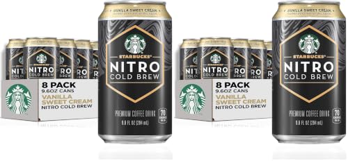 Image of Starbucks Nitro Cold Brew,Vanilla Sweet Cream 9.6 fl oz Can,(Pack of 16)