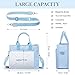 Mossio Large Tote Bag, Reusable Tote Work Bag Handbag Fashionable Large Purse for Casual Work (Light Blue)