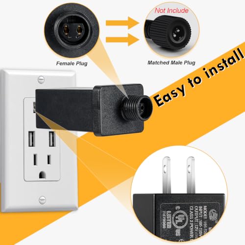 Image of 2 Pack Replacement Yard Inflatable Adapters, 12V 2.0A Class 2 Power Supply | Low Voltage Transformers US Plugs, for Halloween, Thanksgiving and Christmas Yard Inflatables and Outdoor Decor