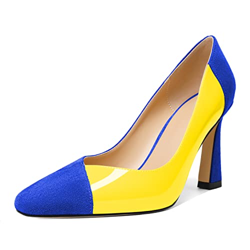 Esvowido Women's High Heel Pumps Stiletto Heels Closed Toe Slip on Dress Shoes for Ladies Office Prom Wedding Party Dress Shoes