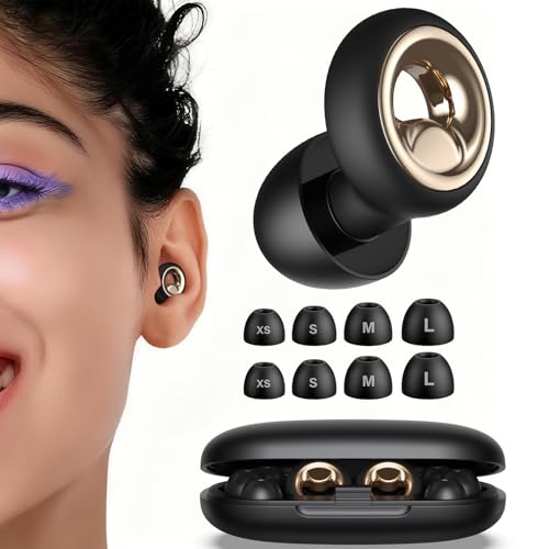 Image of Ear Plugs for Sleeping Noise Cancelling, Reusable Silicone Ear Plugs with 8 Ear Tips, Soft Hearing Protection for Sleep, Snoring, Concerts, Travel, Work, Study & Shooting(Dark Phantom)