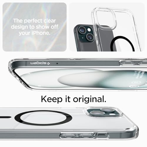 Image of Spigen Ultra Hybrid MagFit Back Cover Case Compatible with iPhone 15 /14 /13 (TPU + Poly Carbonate | Black)