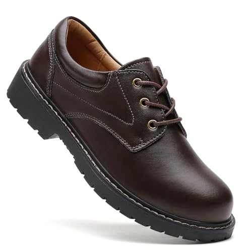 Image of Black Women's Oxford Shoes, Non Slip Work Office Dressy Brogue Shoes | Classic Smooth Leather Lace Up Oxford Brogues, Lightweight Comfort Platform Uniform Shoes for Business School Daily Wear