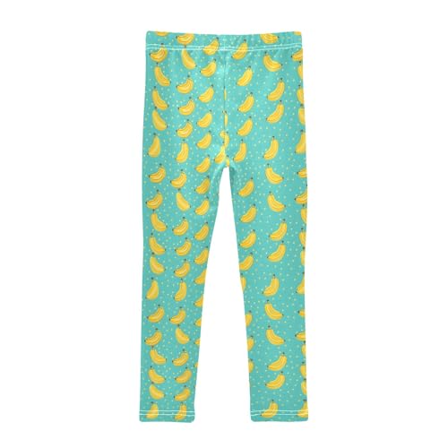 senya Girls Printed Leggings Yoga Pants Mint Green Banana Pattern for Kids in 4t to 10 Years, 4T2