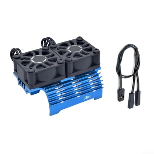 Sistema di raffreddamento a doppia ventola: offre un flusso d'aria migliorato per auto RC in scala 1/12, 1/10, 1/8 e 1/5 - Le doppie ventole migliorano significativamente la dissipazione del calore su motori brushless 380, 390, 550 e altri motori brushless per supportare corse ad alte prestazioni sostenute.