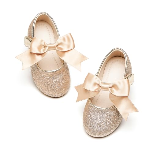 Image of PHIRAMIN Tollder Girl Dress Shoes - Little Girl Ballet Flats for Wedding Party