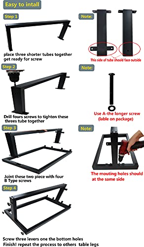 Lendpea Metal Table Legs,Heavy Duty Desk Legs Dining Table Legs Industrial Furniture Legs Table Lega,Modern Coffee Table Legs,Iron Table Legs,Set Of 2 28” Height 18" Wide (Matte Black-T) #TOP7