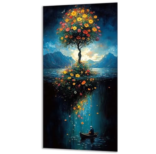 ペイントバイナンバー 色 木 Paint by Numbers アクリルペイント キット DIYペイント 大人 子供の塗り絵 キット 数字 キャンバスアート ブラシとアクリル絵の具が入 大さい 油絵セット オフィス インテリア リビング装飾, クリスマスプ