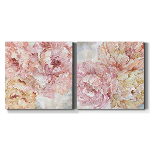 Renditions Gallery Contemporary Peonies I Wall Art, Premium Gallery Wrapped Canvas Decor, Ready to Hang, 24 in H x 24 in W, Made in America Print