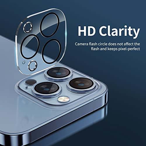 NEW'C Pack of 4, 2 x Tempered Glass for iPhone 13 Pro Max and 2 x Rear Camera Protection, Anti-Scratch, Bubble-Free - Image 3