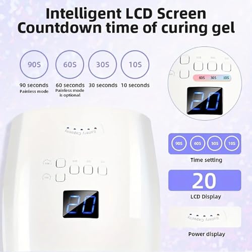 Lâmpada De Terapia De Luz De Unha Com Sensor Inteligente, Luz Ultravioleta Com 33 Contas De Lâmpada,