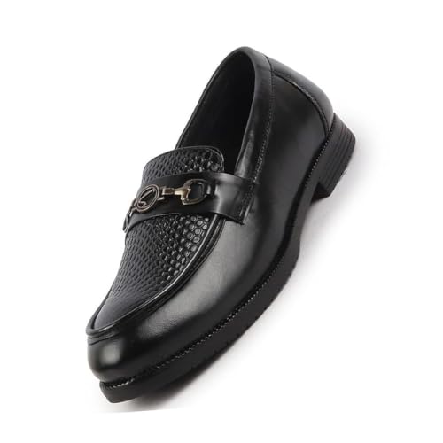 Image of FAUSTO Men Leather Pull-On Loafers