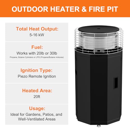 SUNYRISY Outdoor Smokeless Fire Pit for Patio, Dual-Burner 3 Modes Portable Outdoor Heater Stainless Steel Propane Fire Pit for Outside, Deck, Camping, Easy Control and Push to Start Ignition - Image 5