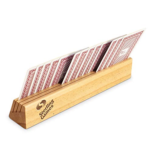 Sterling Games Solid Wooden 9" Playing Cards Holder Set Of 4 #TOP4