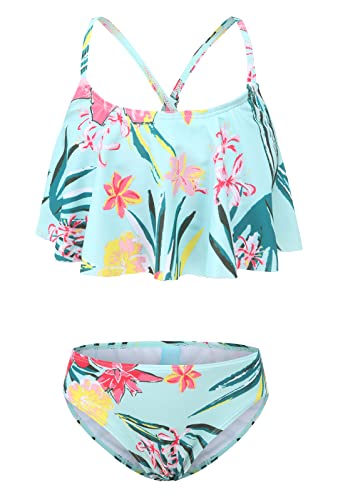 Image of Girls Two Piece Swimsuits Rainbow Bikini Sets Adjustable Strap Bathing Suits