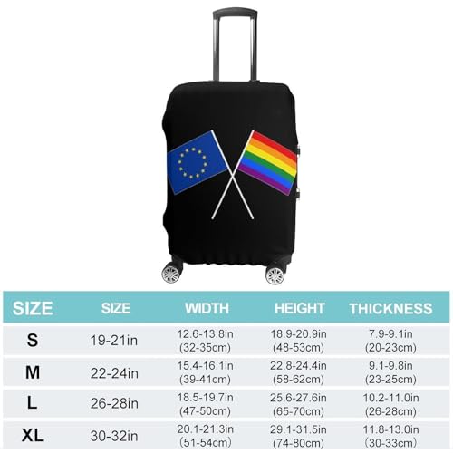 Europe EU Rainbow Flag Travel Luggage Cover for Suitcase 19-32 Inches Elastic Washable Baggage Protector2