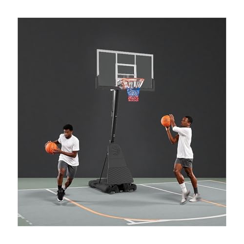 Aro De Baloncesto Portátil con Ruedas, Aro De Baloncesto De 8~10 Pies con Tablero Trasero De 51', para Jóvenes, Adolescentes Y Adultos