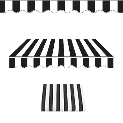 Toile pour auvent rétractable de qualité supérieure noir et blanc