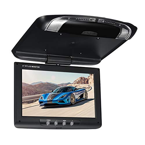 JenNiFer 9 Inch Car Roof Mount Overhead Flip Down Monitor Dvd Cd Player Transmitter Games