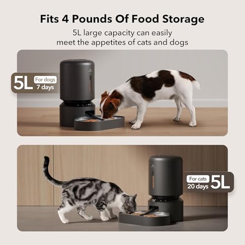 PETLIBRO Alimentador automático de gatos para 2 gatos, dispensador de comida de gato WiFi 5G com ali