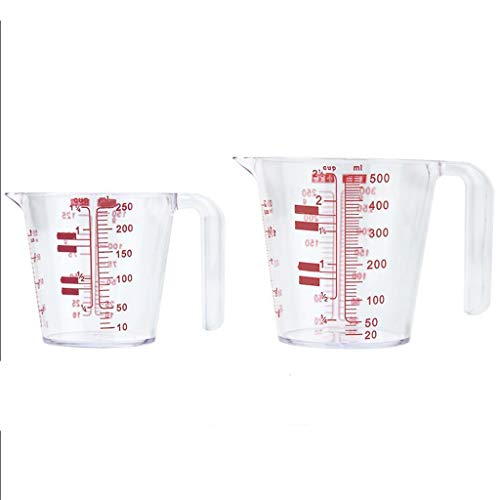 YDBC Taza Medidora, Casa Robusto El Plastico Usado for Líquido con Objeto Seco Peso (Size : 250ml+500ml)