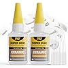 Ceramic Super Glue 2 Pack, Food Safe Ceramic Glue Repair Pottery Porcelain, Waterproof Clear Instant Adhesive for Mugs, Chip, Figurines, Dishes, Bowls, Plates, Fast Drying CA Glue Strong, Non Toxic