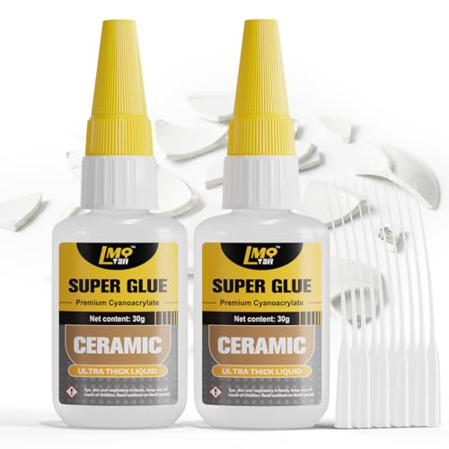 Ceramic Super Glue 2 Pack, Food Safe Ceramic Glue Repair Pottery Porcelain
