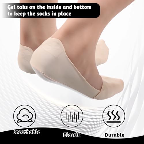 Giantree 5 Pairs No Show Socks, Flat Socks for Women, Black No Show Socks Nylon Socks Silk Sock Liners, Low Cut Liners Non Slip Dress Socks for Invisible, Loafers, Sneaker, Flats, Boat Socks(Style B)3