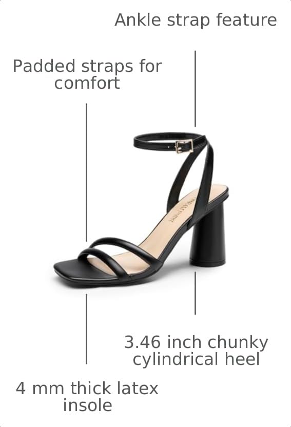 Image of DREAM PAIRS Women's Strappy Round Heels Sandals