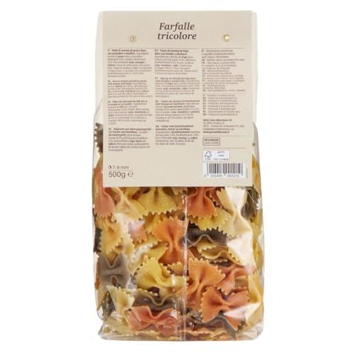 Dalla Costa makaron Farfalle trikolor z pomidorami i bazylią, opakowanie oszczędnościowe 12x500 g