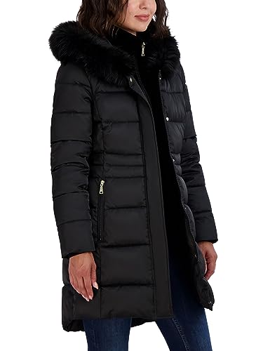 Tahari Women's Fitted Puffer Coat with Oversized Hood3