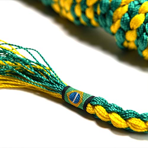 Capoeira Traditional Cords Ranking Belts Kids Girls Children Brazil 2m Long Hand Braided (Yellow/Green)2