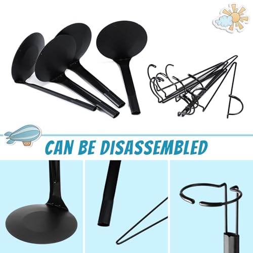 Image of Yaocom 24 Pcs Doll Stands Adjustable Action Figure Stands with Expandable Waist Wire for 8 inch-12 inch Dolls Action Figure(Black)