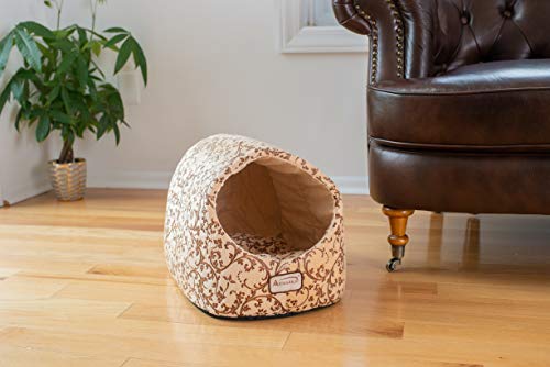 Armarkat Cat Bed With Flower Pattern, Beige #TOP3
