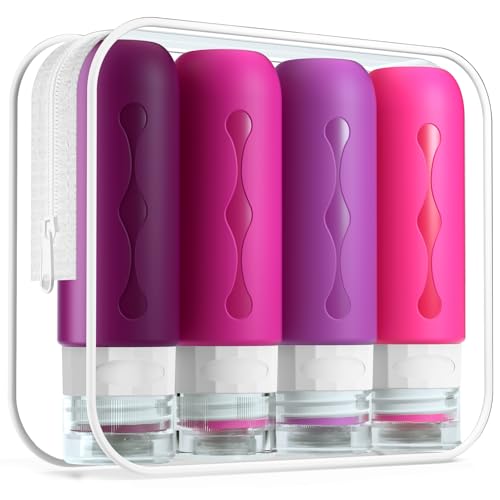 Image of Gemice Travel Bottles for Toiletries Tsa Approved Size Containers BPA Free Leak Proof Tubs Refillable Liquid Accessories Cometic Shampoo and Lotion Soap