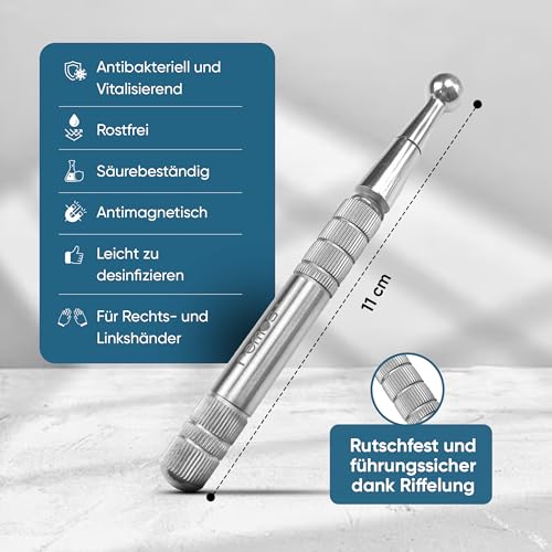 REMOS Acupressuurstift & meridiaanstift roestvrij staal lengte 11 cm bal Ø 1 cm - Afbeelding 3