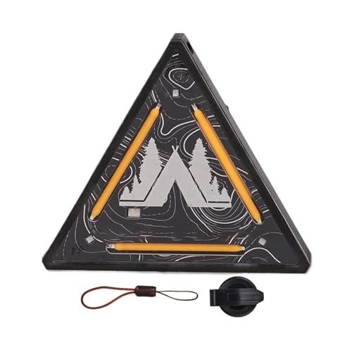 Pequeña luz de camping recargable, triángulo de emergencia para camping | Triángulo de señalización de camping recargable - Múltiples modos de iluminación magnético Mujer Hombre Att